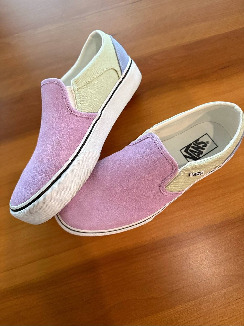 Vans Classic Slip-On Pastel Colorblock Suede Sneakers Women’s
